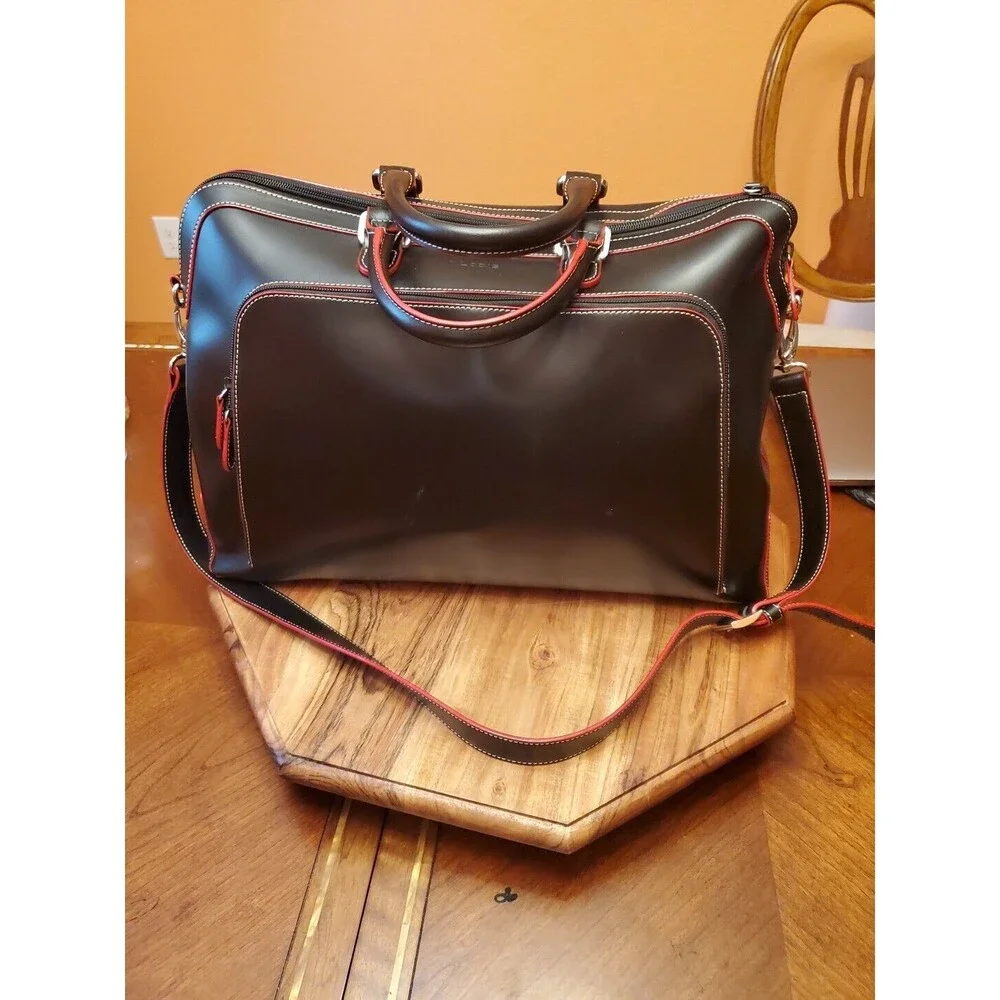 LODIS Audrey Brera Briefcase (Black w/ Red Detailing) - WMS